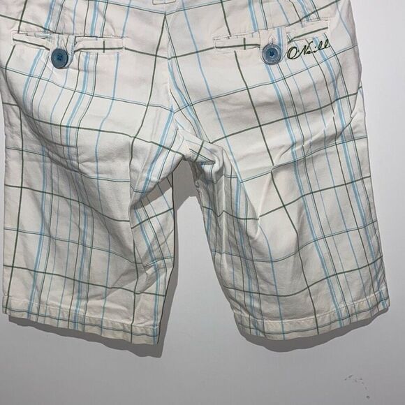 O'Neill Women's Multicolor Plaid Flat Front Cotton Beach Bermuda Shorts Size 0 - Picture 7 of 9